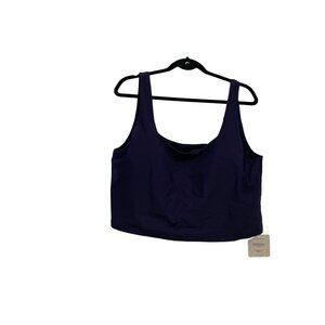 Fabletics Lydia Built-In Bra Tank Deep Navy 1X Activewear Top NEW